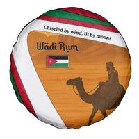 Wadi Rum Desert Spare Tire Cover with Camel Rider and Jordan Flag Colors