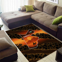 Jordan Desert Sunset Area Rug with Camel and Traditional Geometric Pattern