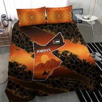 Jordan Desert Sunset Bedding Set with Camel and Traditional Geometric Pattern