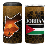 Jordan Desert Sunset 4 in 1 Can Cooler Tumbler with Camel and Traditional Geometric Pattern