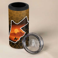 Jordan Desert Sunset 4 in 1 Can Cooler Tumbler with Camel and Traditional Geometric Pattern