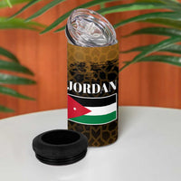 Jordan Desert Sunset 4 in 1 Can Cooler Tumbler with Camel and Traditional Geometric Pattern