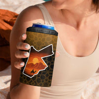 Jordan Desert Sunset 4 in 1 Can Cooler Tumbler with Camel and Traditional Geometric Pattern
