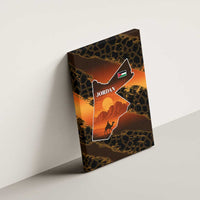 Jordan Desert Sunset Canvas Wall Art with Camel and Traditional Geometric Pattern