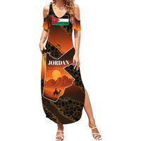 Jordan Desert Sunset Family Matching Summer Maxi Dress and Hawaiian Shirt with Camel and Traditional Geometric Pattern