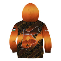 Jordan Desert Sunset Kid Hoodie with Camel and Traditional Geometric Pattern