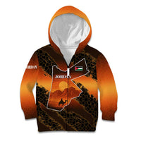 Jordan Desert Sunset Kid Hoodie with Camel and Traditional Geometric Pattern