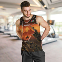 Jordan Desert Sunset Men Tank Top with Camel and Traditional Geometric Pattern