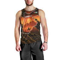 Jordan Desert Sunset Men Tank Top with Camel and Traditional Geometric Pattern