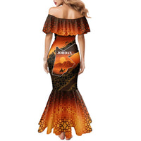 Jordan Desert Sunset Mermaid Dress with Camel and Traditional Geometric Pattern