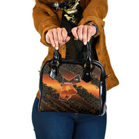 Jordan Desert Sunset Shoulder Handbag with Camel and Traditional Geometric Pattern