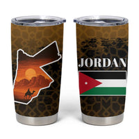 Jordan Desert Sunset Tumbler Cup with Camel and Traditional Geometric Pattern