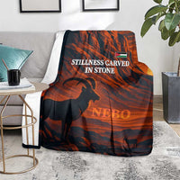 Jordan Nebo Mountain Blanket with Ibex and Desert Rock Landscape