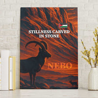 Jordan Nebo Mountain Canvas Wall Art with Ibex and Desert Rock Landscape