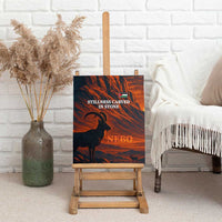 Jordan Nebo Mountain Canvas Wall Art with Ibex and Desert Rock Landscape