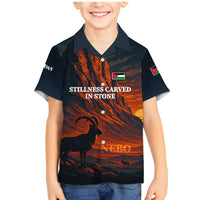 Jordan Nebo Mountain Family Matching Mermaid Dress and Hawaiian Shirt with Ibex and Desert Rock Landscape