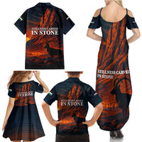 Jordan Nebo Mountain Family Matching Summer Maxi Dress and Hawaiian Shirt with Ibex and Desert Rock Landscape