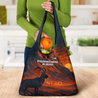 Jordan Nebo Mountain Grocery Bag with Ibex and Desert Rock Landscape