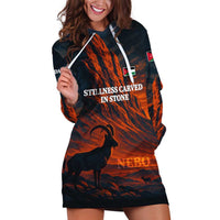 Jordan Nebo Mountain Hoodie Dress with Ibex and Desert Rock Landscape