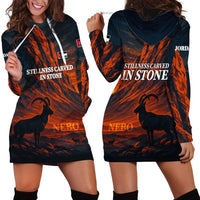 Jordan Nebo Mountain Hoodie Dress with Ibex and Desert Rock Landscape