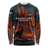 Jordan Nebo Mountain Long Sleeve Shirt with Ibex and Desert Rock Landscape