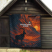 Jordan Nebo Mountain Quilt with Ibex and Desert Rock Landscape