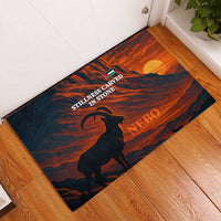 Jordan Nebo Mountain Rubber Doormat with Ibex and Desert Rock Landscape