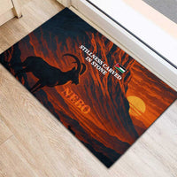 Jordan Nebo Mountain Rubber Doormat with Ibex and Desert Rock Landscape