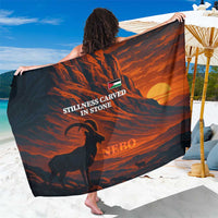 Jordan Nebo Mountain Sarong with Ibex and Desert Rock Landscape