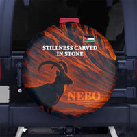 Jordan Nebo Mountain Spare Tire Cover with Ibex and Desert Rock Landscape