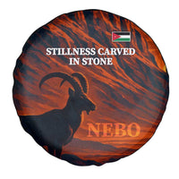 Jordan Nebo Mountain Spare Tire Cover with Ibex and Desert Rock Landscape