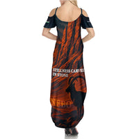Jordan Nebo Mountain Summer Maxi Dress with Ibex and Desert Rock Landscape