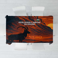 Jordan Nebo Mountain Tablecloth with Ibex and Desert Rock Landscape