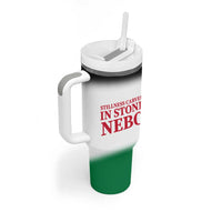 Jordan Nebo Mountain Tumbler With Handle with Ibex and Desert Rock Landscape