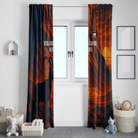 Jordan Nebo Mountain Window Curtain with Ibex and Desert Rock Landscape