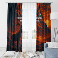 Jordan Nebo Mountain Window Curtain with Ibex and Desert Rock Landscape