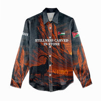 Jordan Nebo Mountain Women Casual Shirt with Ibex and Desert Rock Landscape