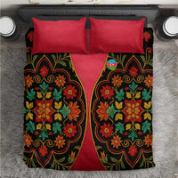 Azerbaijan Folk Floral Bedding Set with Traditional Carpet-Inspired Pattern