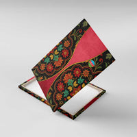 Azerbaijan Folk Floral Canvas Wall Art with Traditional Carpet-Inspired Pattern