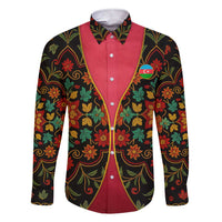 Azerbaijan Folk Floral Family Matching Short Sleeve Bodycon Dress and Hawaiian Shirt with Traditional Carpet-Inspired Pattern