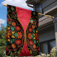 Azerbaijan Folk Floral Garden Flag with Traditional Carpet-Inspired Pattern