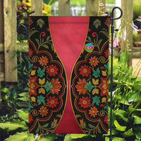 Azerbaijan Folk Floral Garden Flag with Traditional Carpet-Inspired Pattern