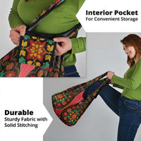 Azerbaijan Folk Floral Grocery Bag with Traditional Carpet-Inspired Pattern