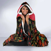 Azerbaijan Folk Floral Hooded Blanket with Traditional Carpet-Inspired Pattern