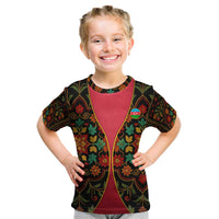 Azerbaijan Folk Floral Kid T Shirt with Traditional Carpet-Inspired Pattern