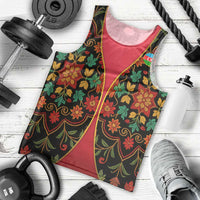 Azerbaijan Folk Floral Men Tank Top with Traditional Carpet-Inspired Pattern