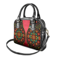 Azerbaijan Folk Floral Shoulder Handbag with Traditional Carpet-Inspired Pattern