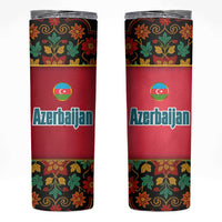 Azerbaijan Folk Floral Skinny Tumbler with Traditional Carpet-Inspired Pattern