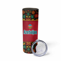 Azerbaijan Folk Floral Skinny Tumbler with Traditional Carpet-Inspired Pattern