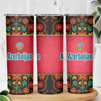 Azerbaijan Folk Floral Skinny Tumbler with Traditional Carpet-Inspired Pattern